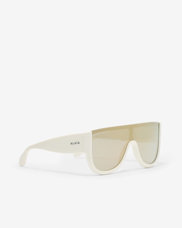 Alaïa - Women's Mask Sunglasses - (White/Gold)