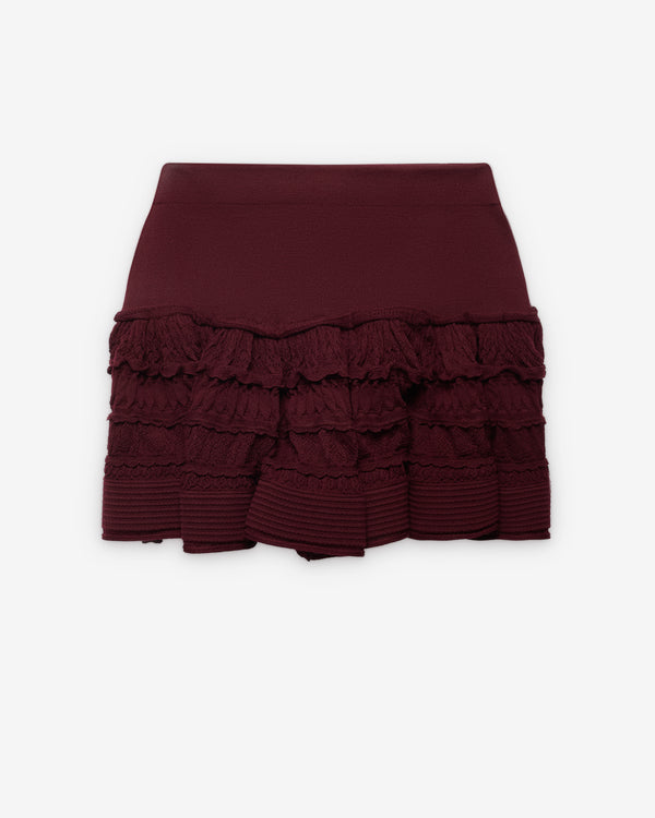 Alaïa - Women's Wool Crinoline Skirt - (Burgundy