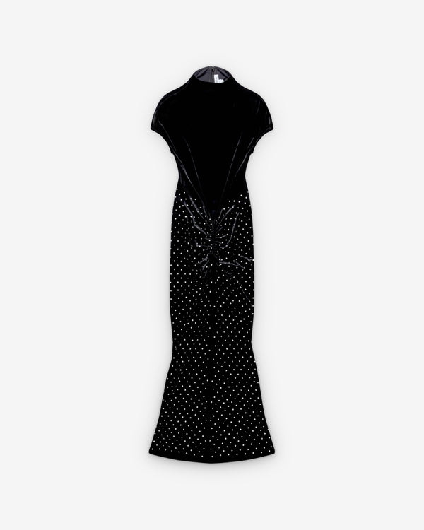 Alaia - Women's Draped Jersey Dress - (Noir/Crystal)