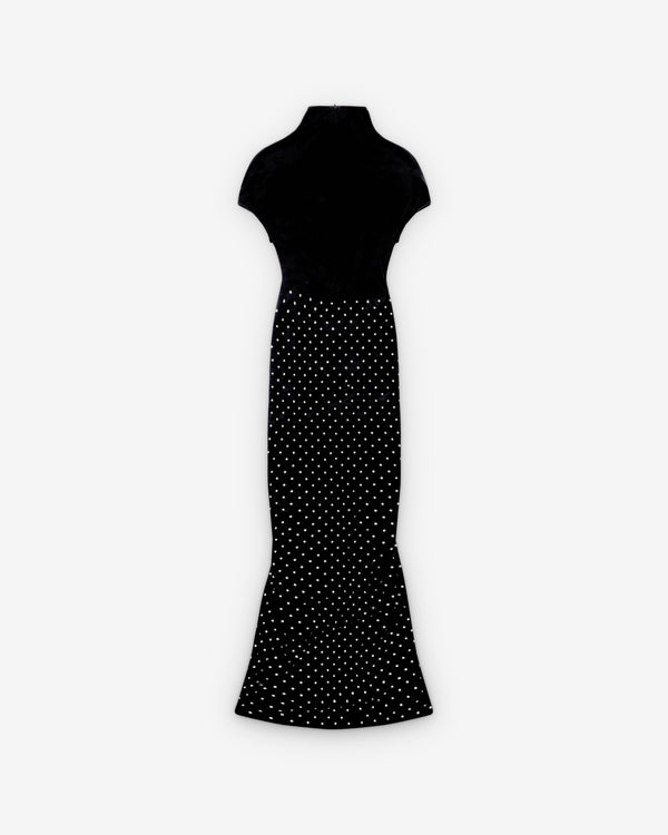 Alaia - Women's Draped Jersey Dress - (Noir/Crystal)