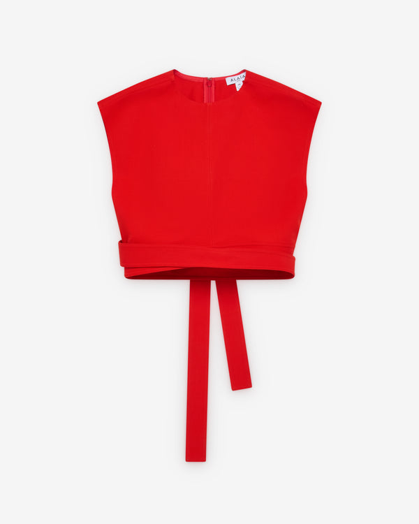 ALAÏA - Women's Belted Top - (Orange)