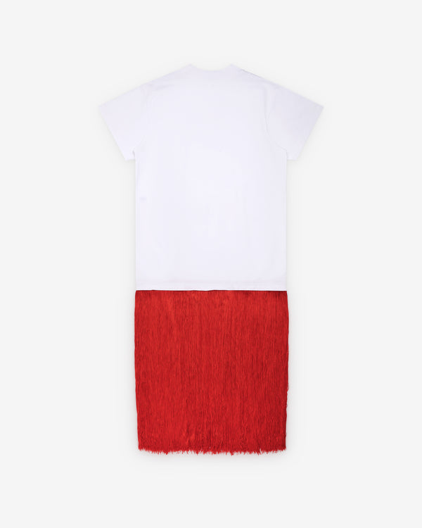 Alaïa - Women's Fringed T-Shirt - (Blanc)