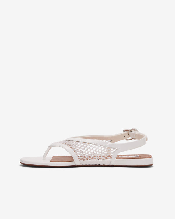 Alaïa - Women's Fishnet Thong Sandals - (Optical White)