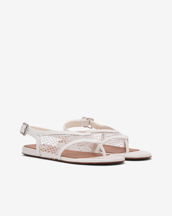 Alaïa - Women's Fishnet Thong Sandals - (Optical White)