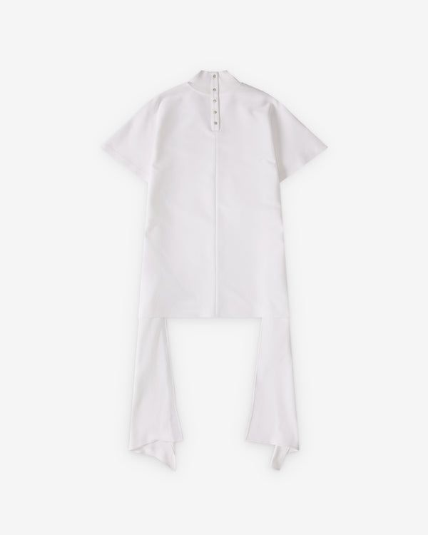 Alaïa - Women's Asymmetric Poplin Jersey T-Shirt - (Blanc)