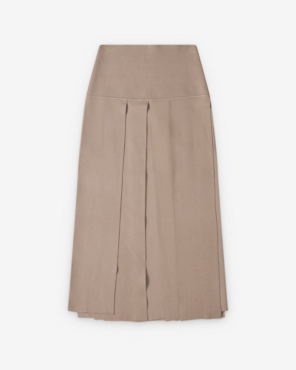 Alaïa - Women's Textured Pleated Skirt - (Mastic)