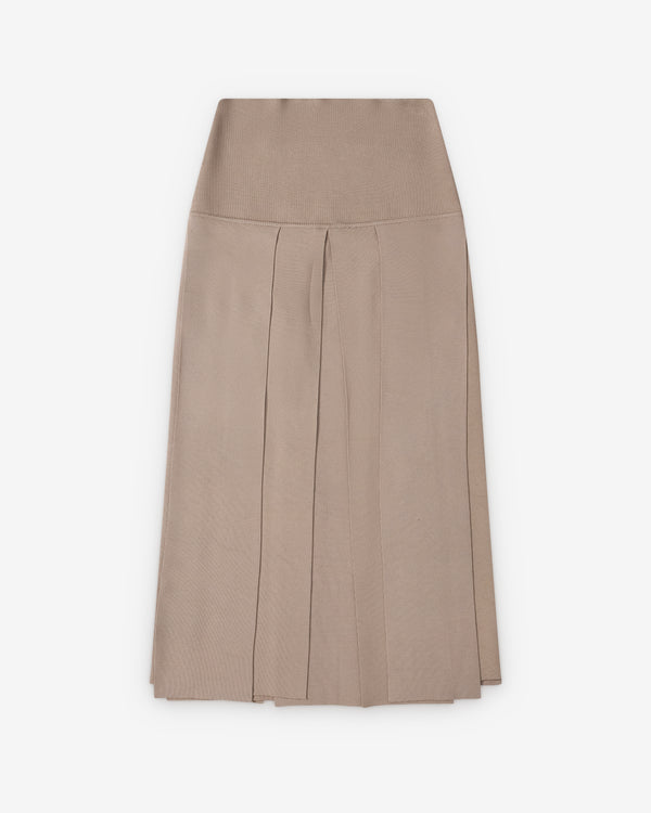 Alaïa - Women's Textured Pleated Skirt - (Mastic)
