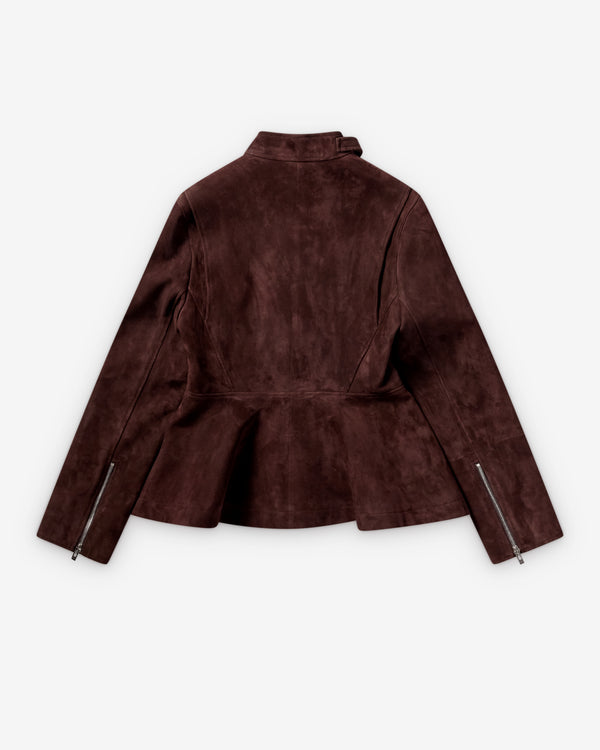Alaïa - Women's Suede Peplum Jacket - (Chocolate)