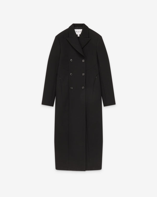 Alaïa - Women's Crepe Wool Tailored Coat - (Noir)