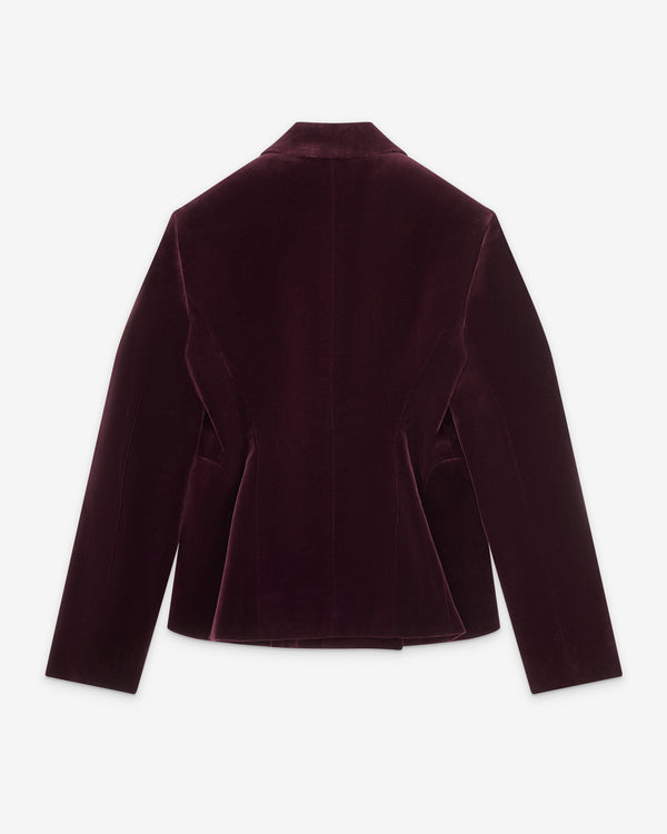 Alaïa - Women's Cotton Velvet Double-breasted Jacket - (Aubergine)