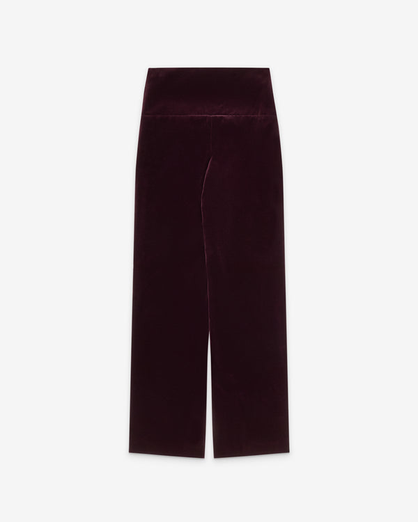 Alaïa - Women's Tailored Cotton Velvet Pants - (Aubergine)