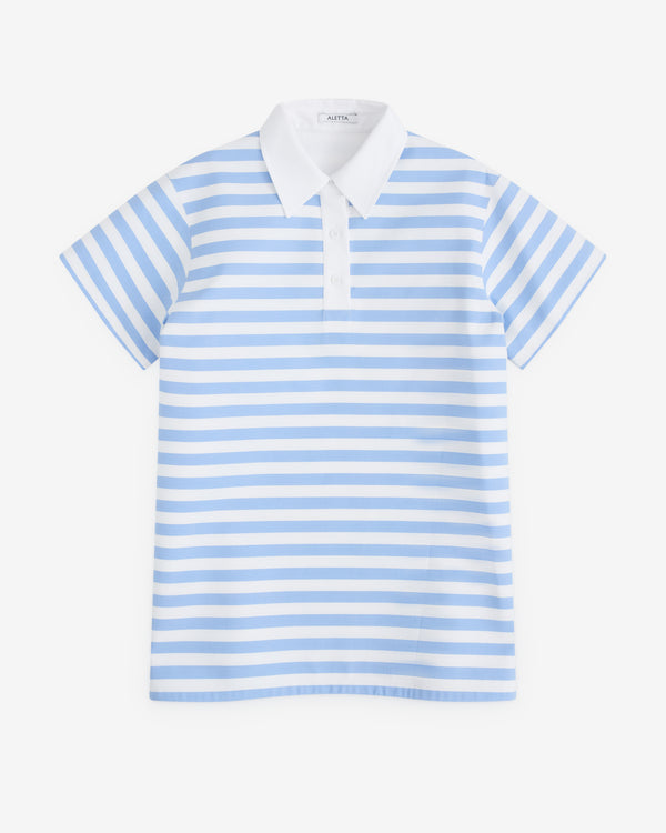Aletta - Women's Rugby Polo Dress - (Blue Stripe)