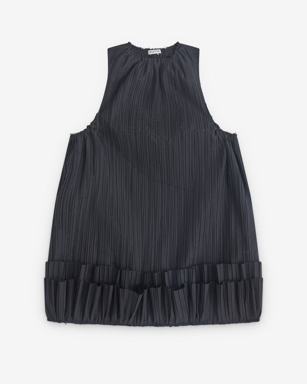 Aletta - Women's Pleated Dress - (Black)