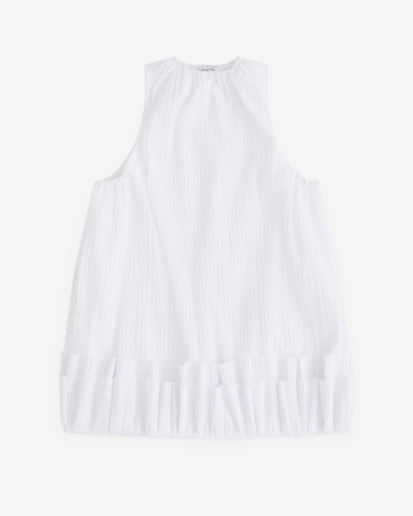 Aletta - Women's Pleated Dress - (White)
