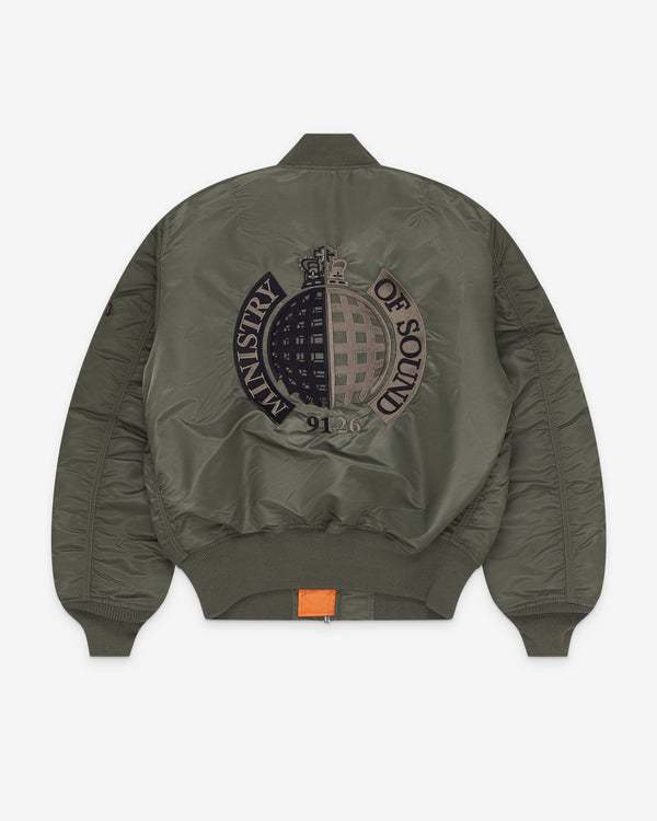 Ministry Of Sound - Alpha Industries 35th Anniversary MA-1 Bomber Jacket - (Olive)