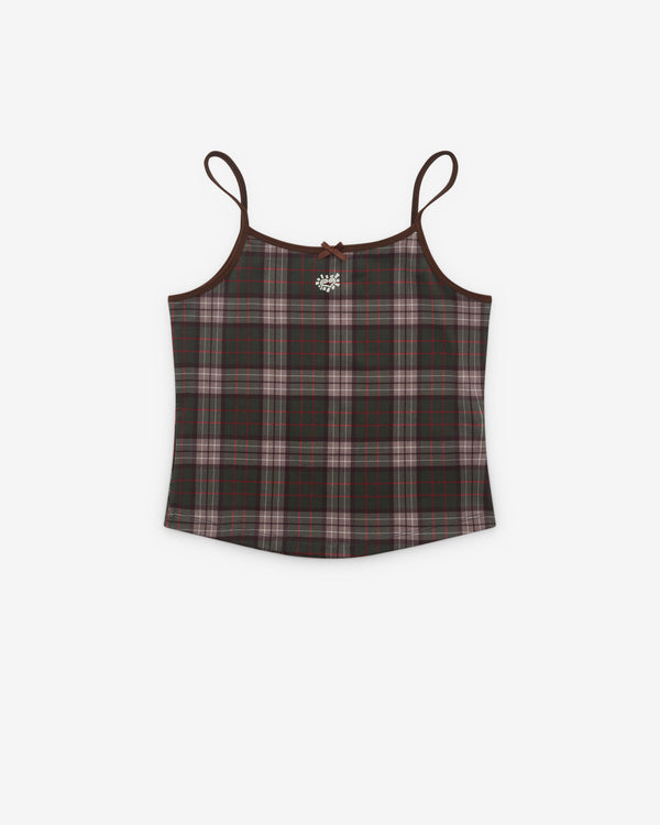 Always Do What You Should Do - Women’s Plaid He@Rt Logo Cami Top - (Brown)