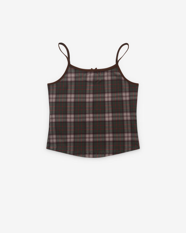 Always Do What You Should Do - Women’s Plaid He@Rt Logo Cami Top - (Brown)