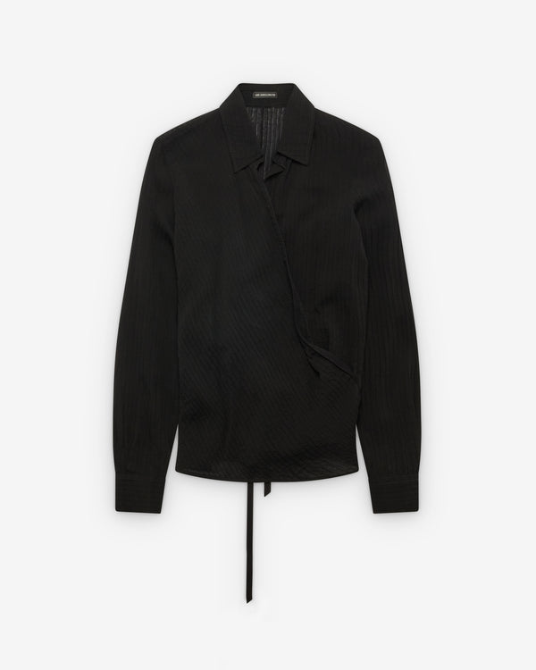 Ann Demeulemeester  - Women's Alba Asymmetric Wrap Shirt - (Black)