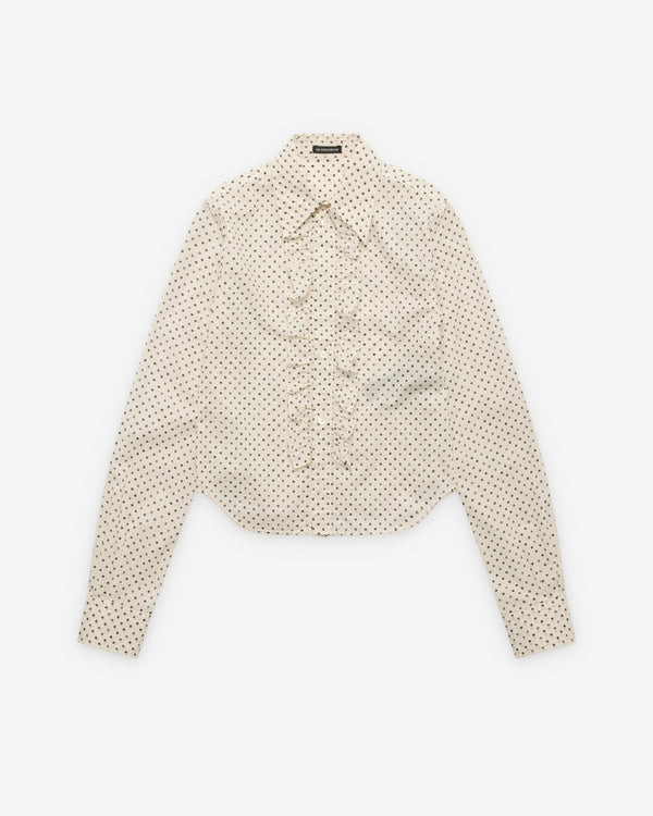 Ann Demeulemeester - Women's Erma Slim Fit Ruffled Shirt - (Natural White)