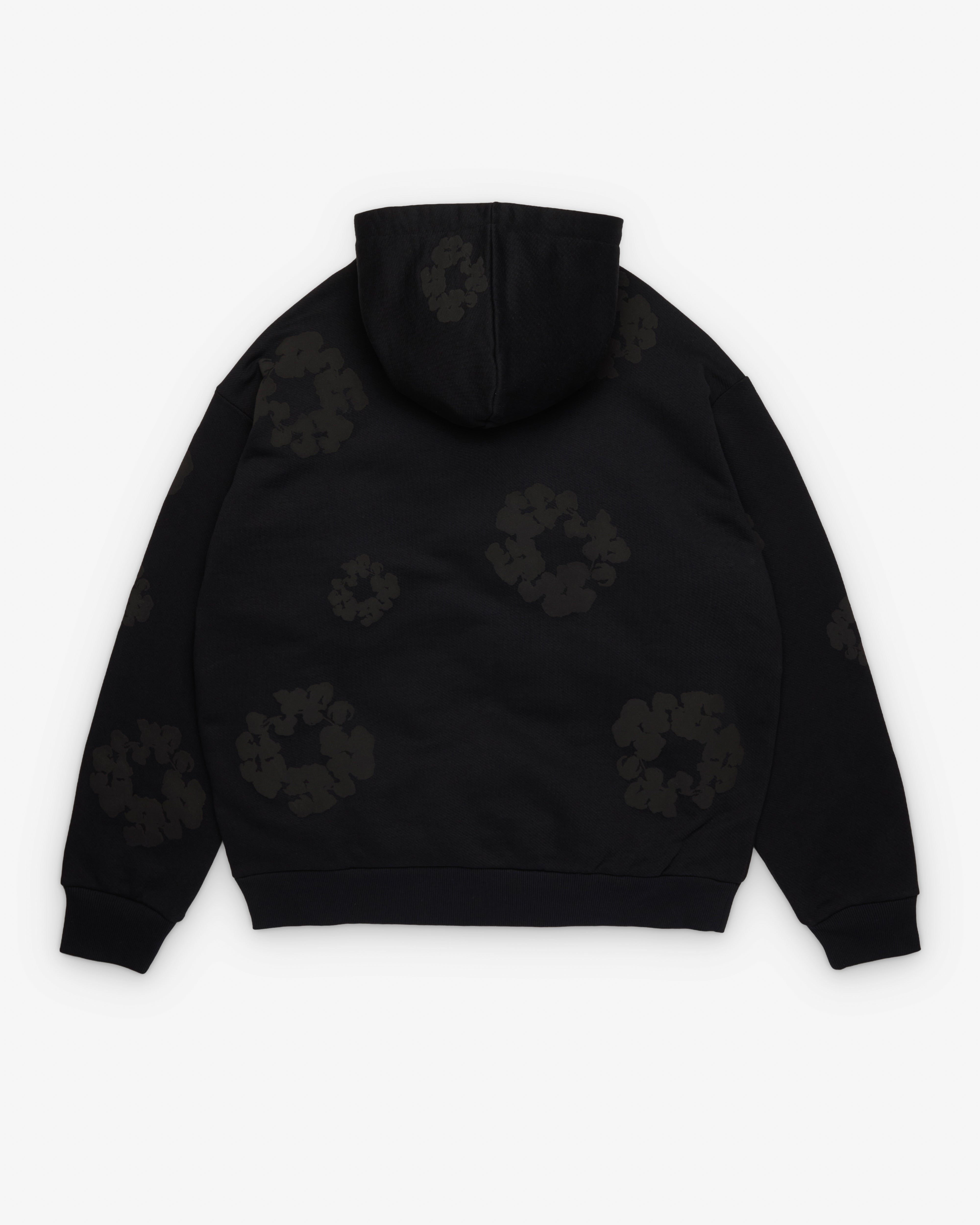 Denim Tears: Men's Black Mono Cotton Wreath Hoodie (Black) | Dover