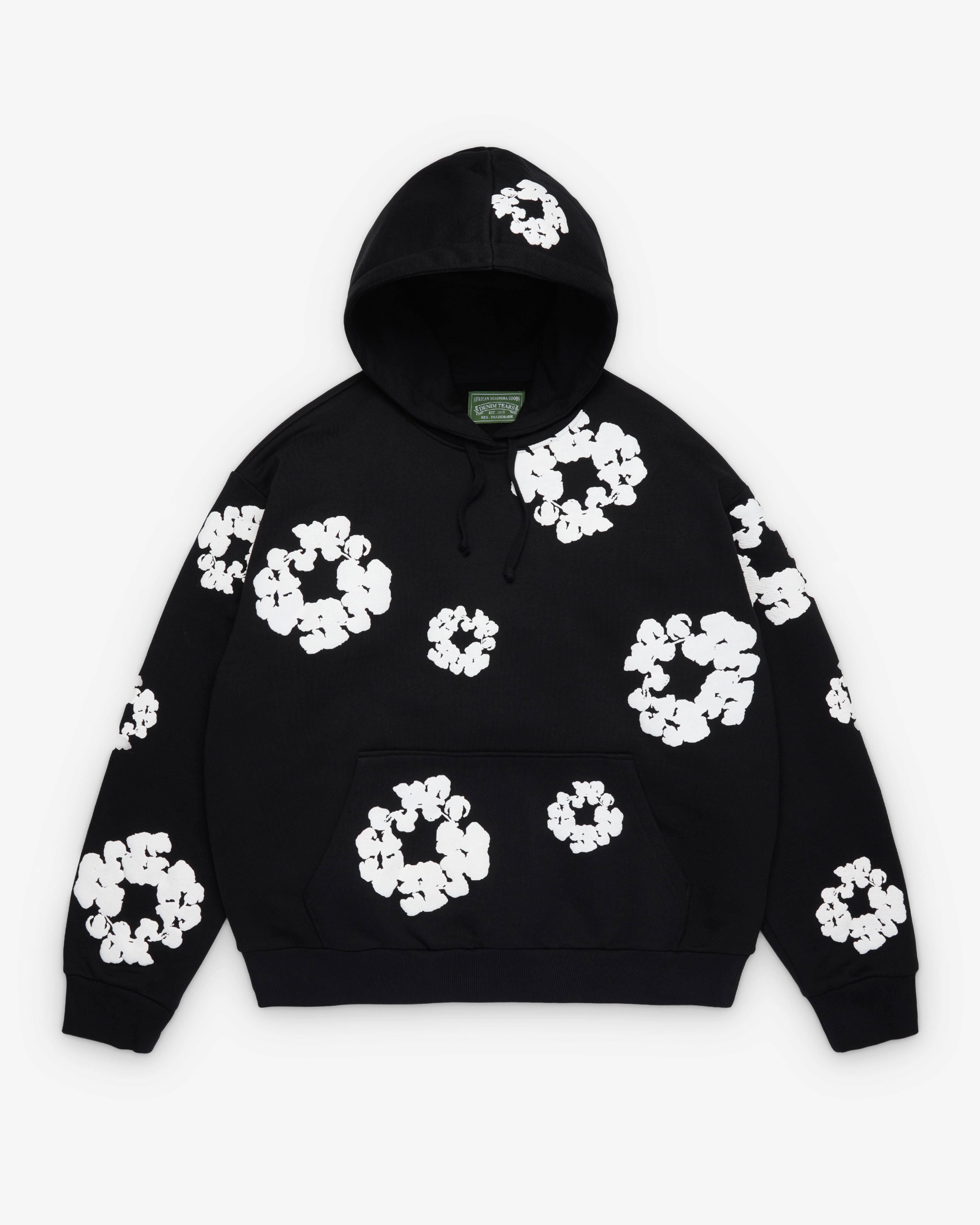 Denim Tears: Men's Cotton Wreath Hoodie (Black) | Dover Street