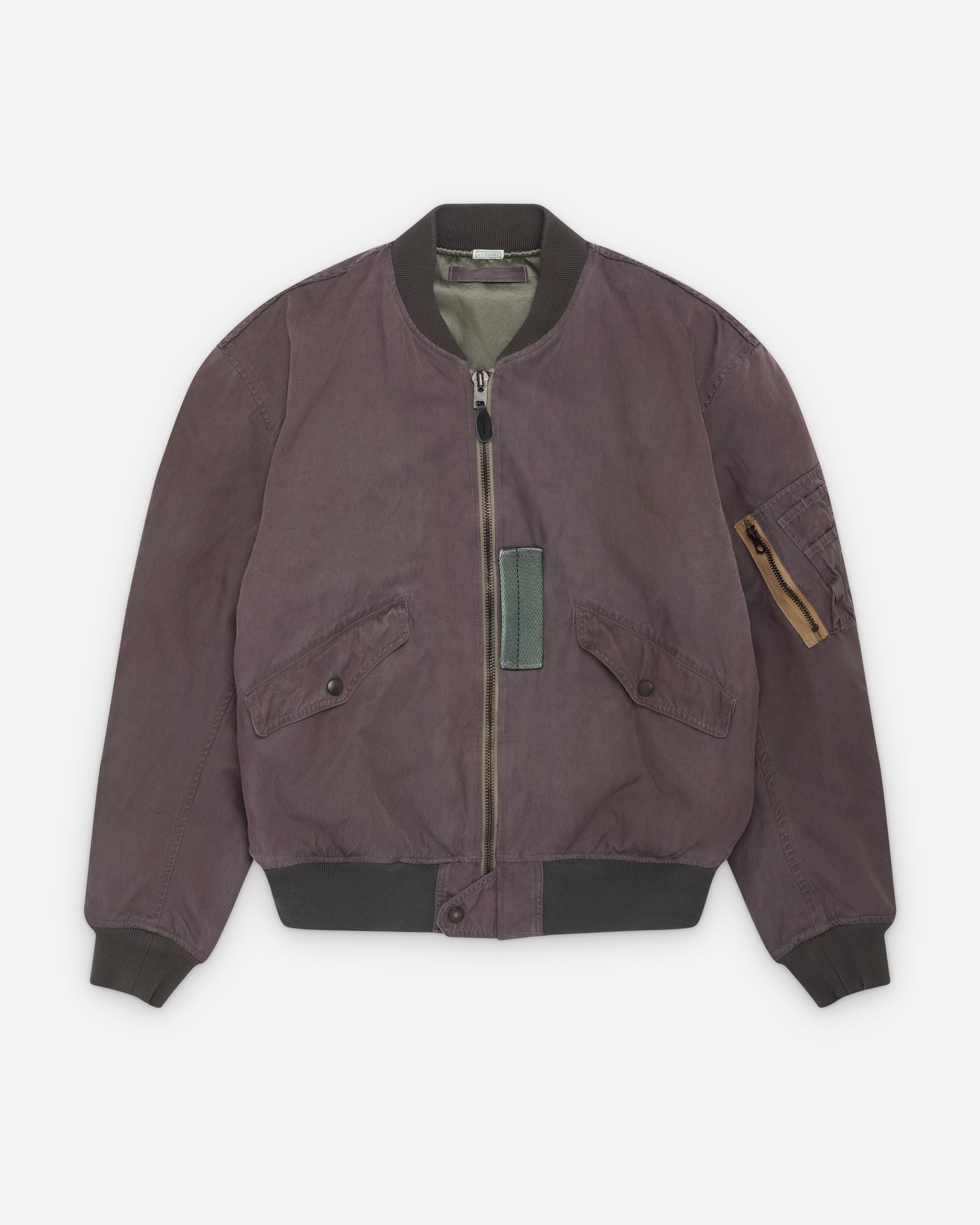 A.Presse: Men's Vintage Silk L-2B Flight Jacket (Purple/Grey