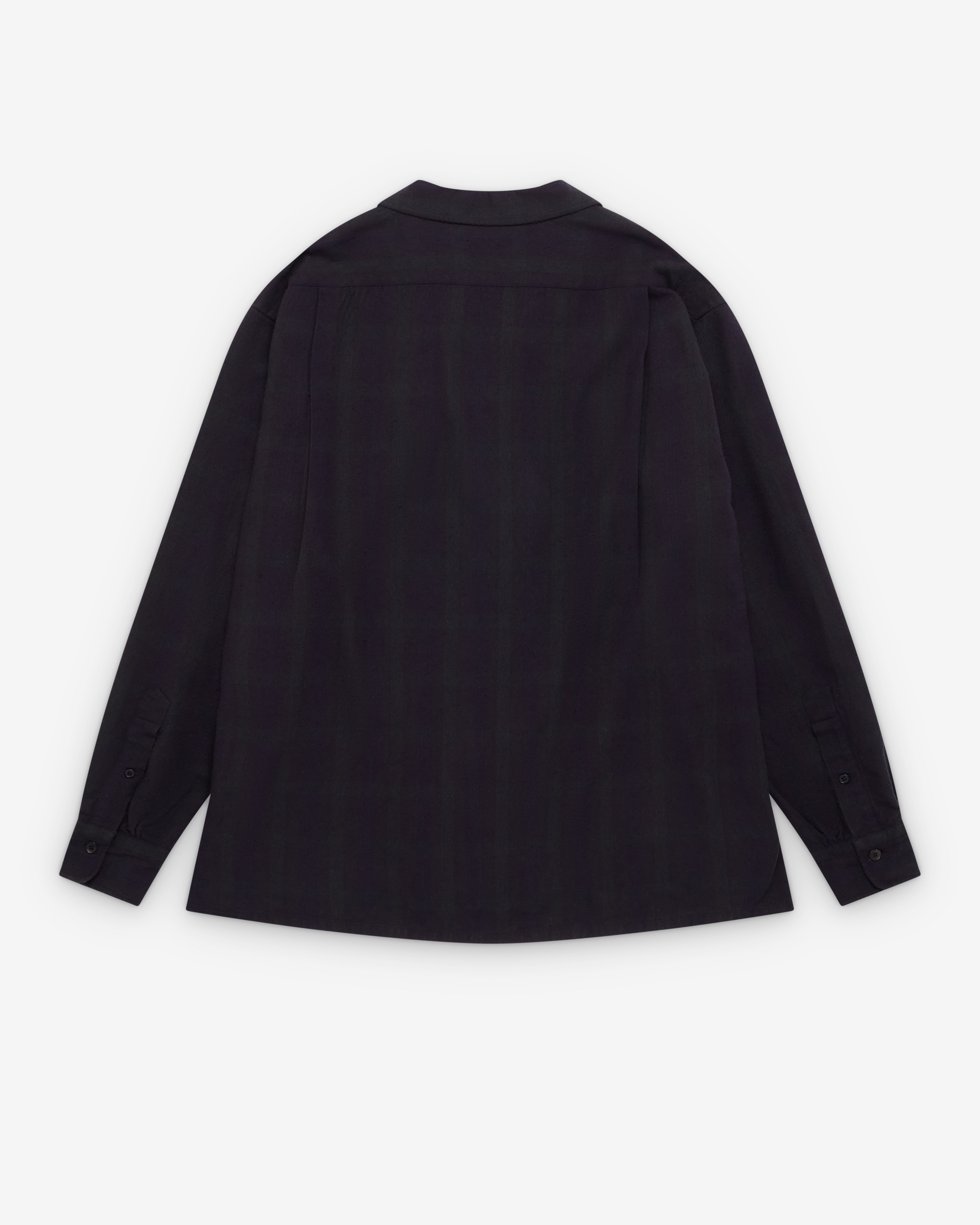 A.Presse: Men's Silk Nep Loop Collar Shirt (Check) | Dover Street