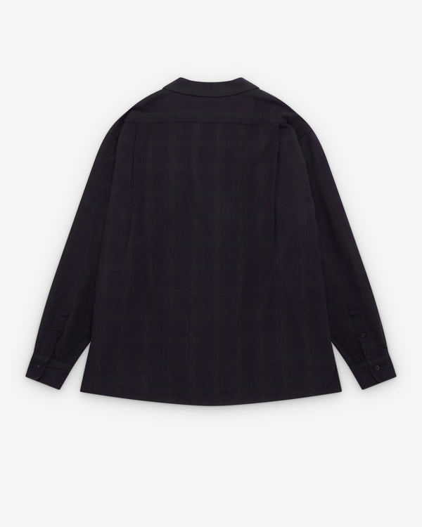 A.Presse - Men's Silk Nep Loop Collar Shirt - (Check)