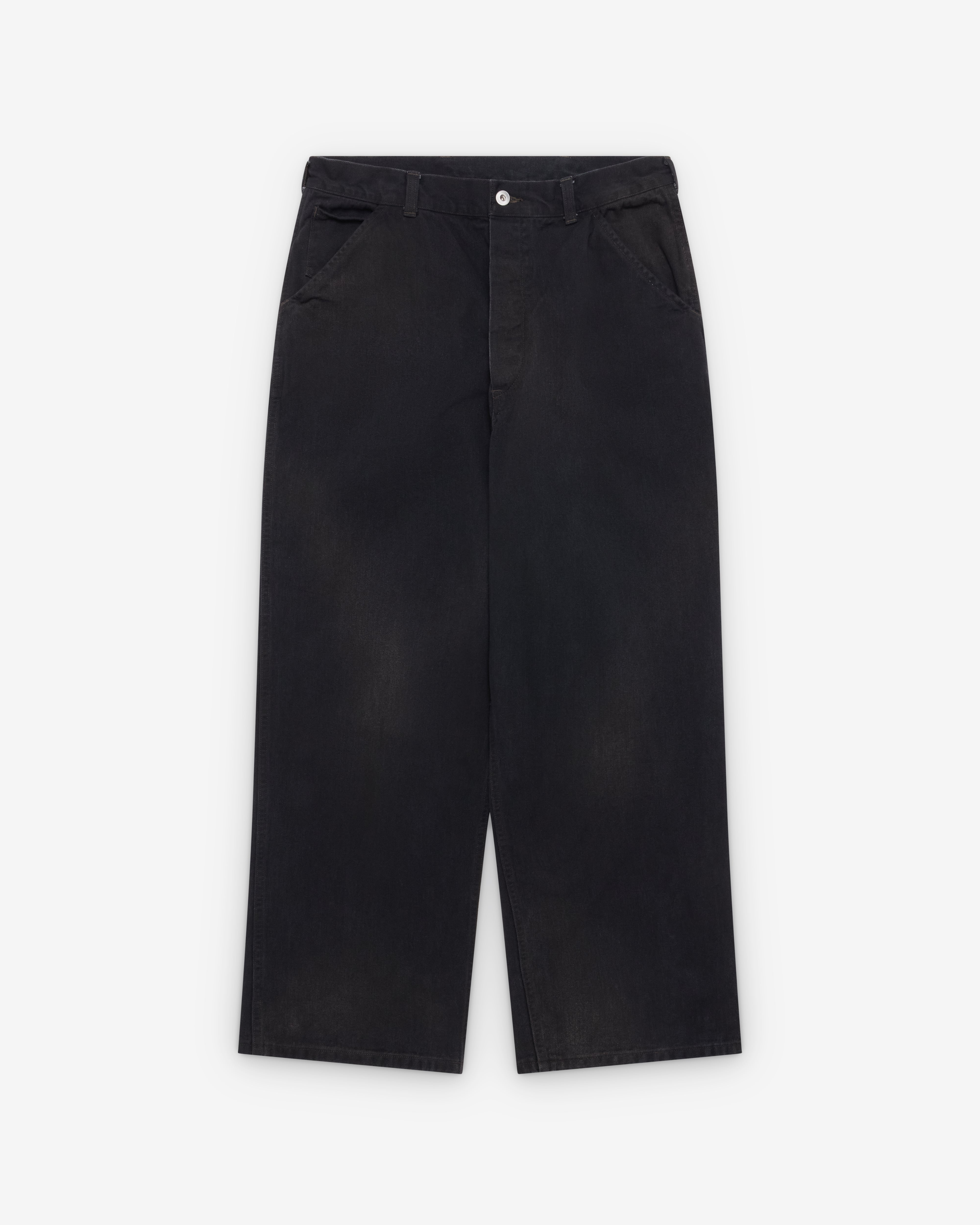 A.Presse: Men's Vintage Black Denim Work Pants (Black) | Dover