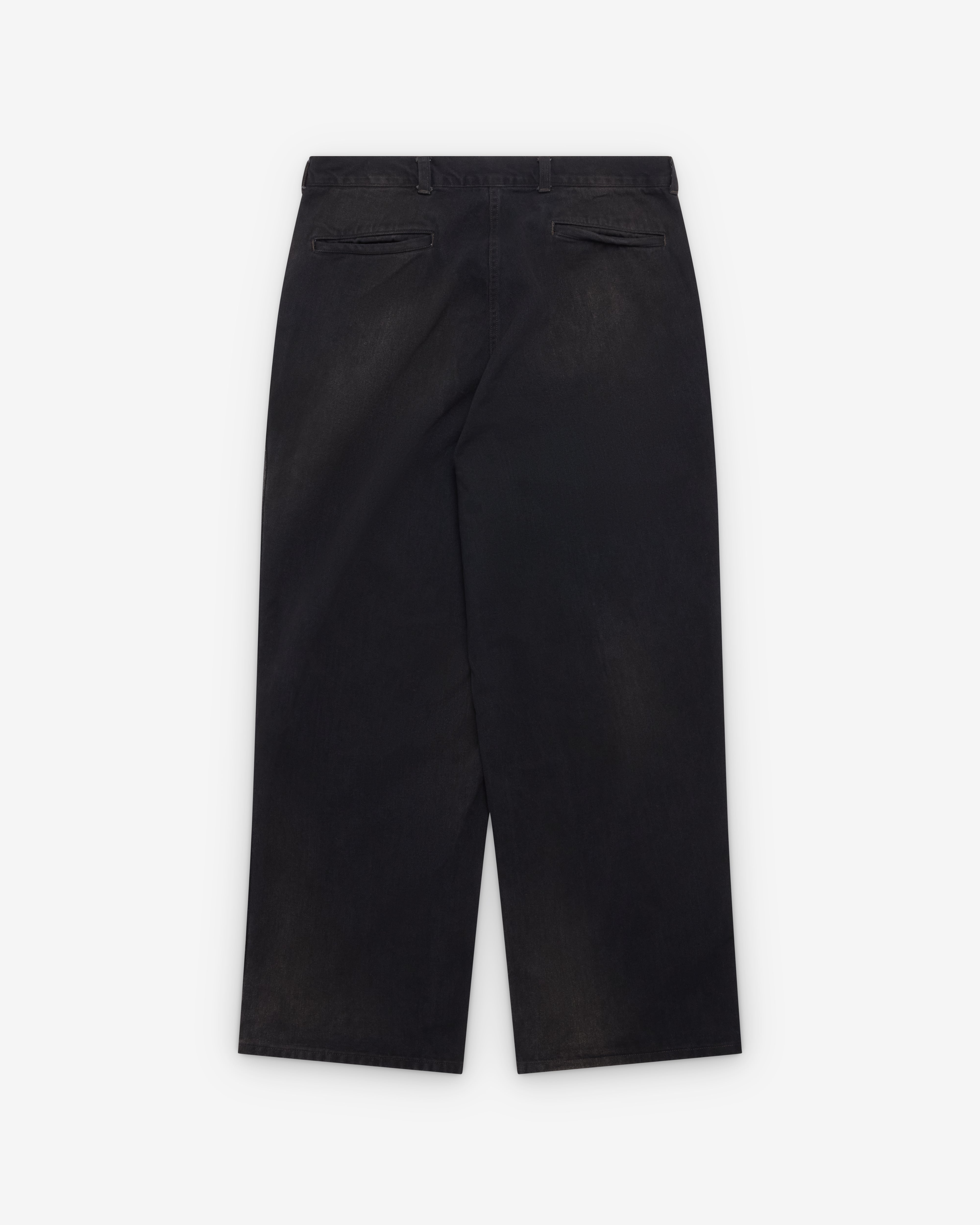 A.Presse: Men's Vintage Black Denim Work Pants (Black) | Dover