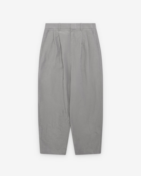 A.Presse - Men's Silk Linen Wide Trousers - (Grey)