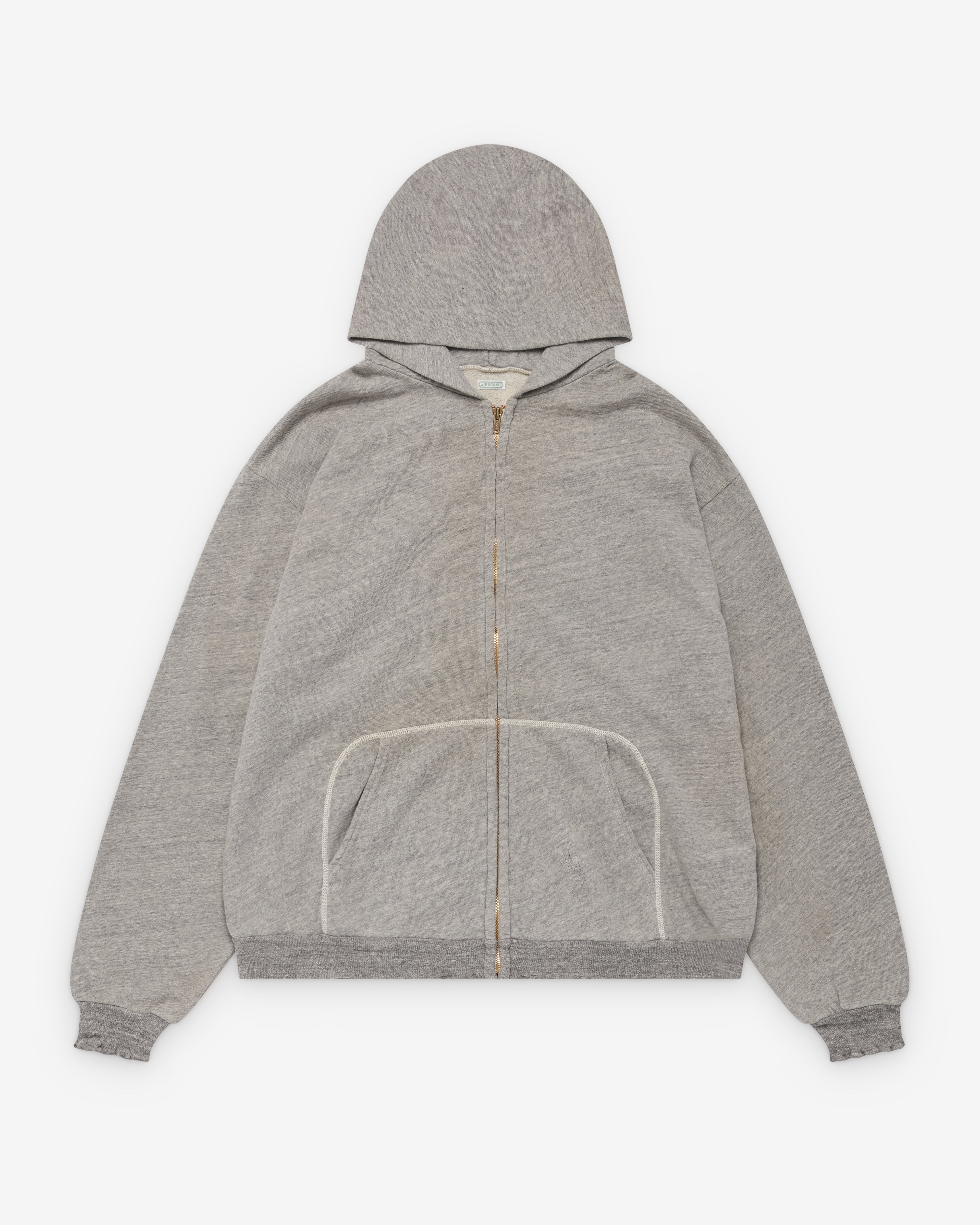 A.Presse: Men's Vintage Light Weight Zip Hoodie (Gray) | Dover
