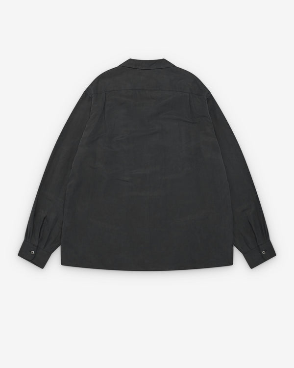 A.Presse - Men's Vintage Open Collar Shirt - (Black)