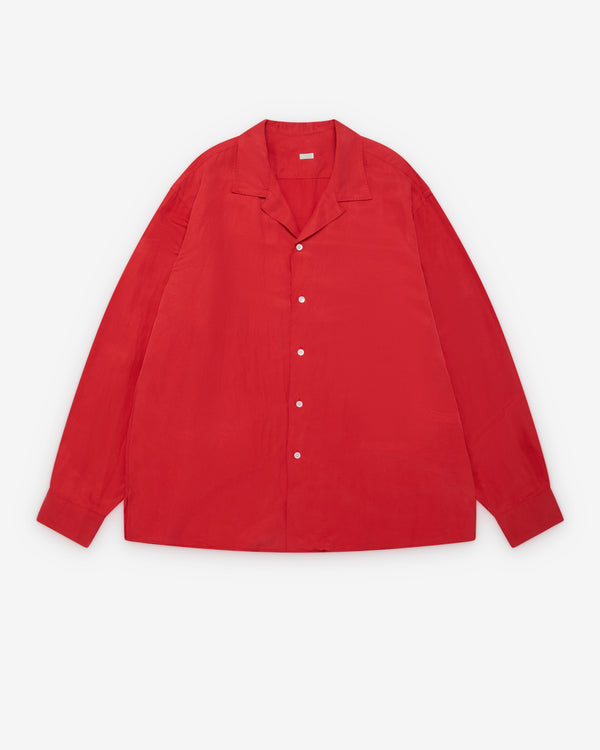 A.Presse - Men's Vintage Open Collar Shirt - (Red)