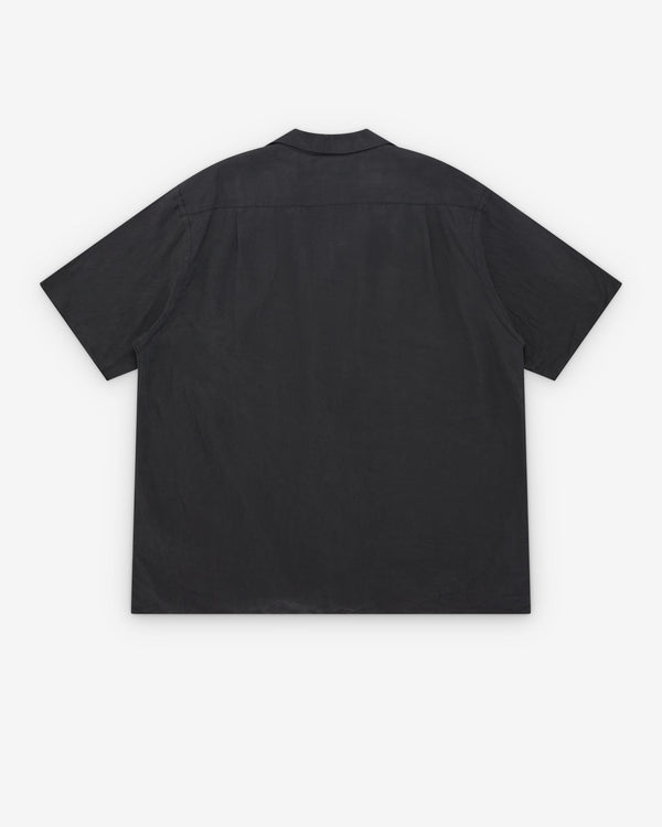 A.Presse - Men's Vintage Short Sleeve Open Collar Shirt - (Black)