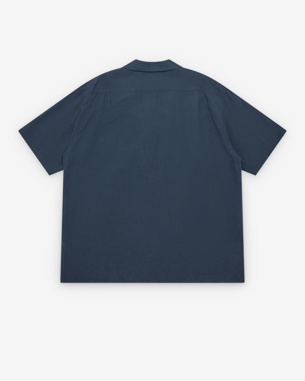 A.Presse - Men's Vintage Short Sleeve Open Collar Shirt - (Navy)