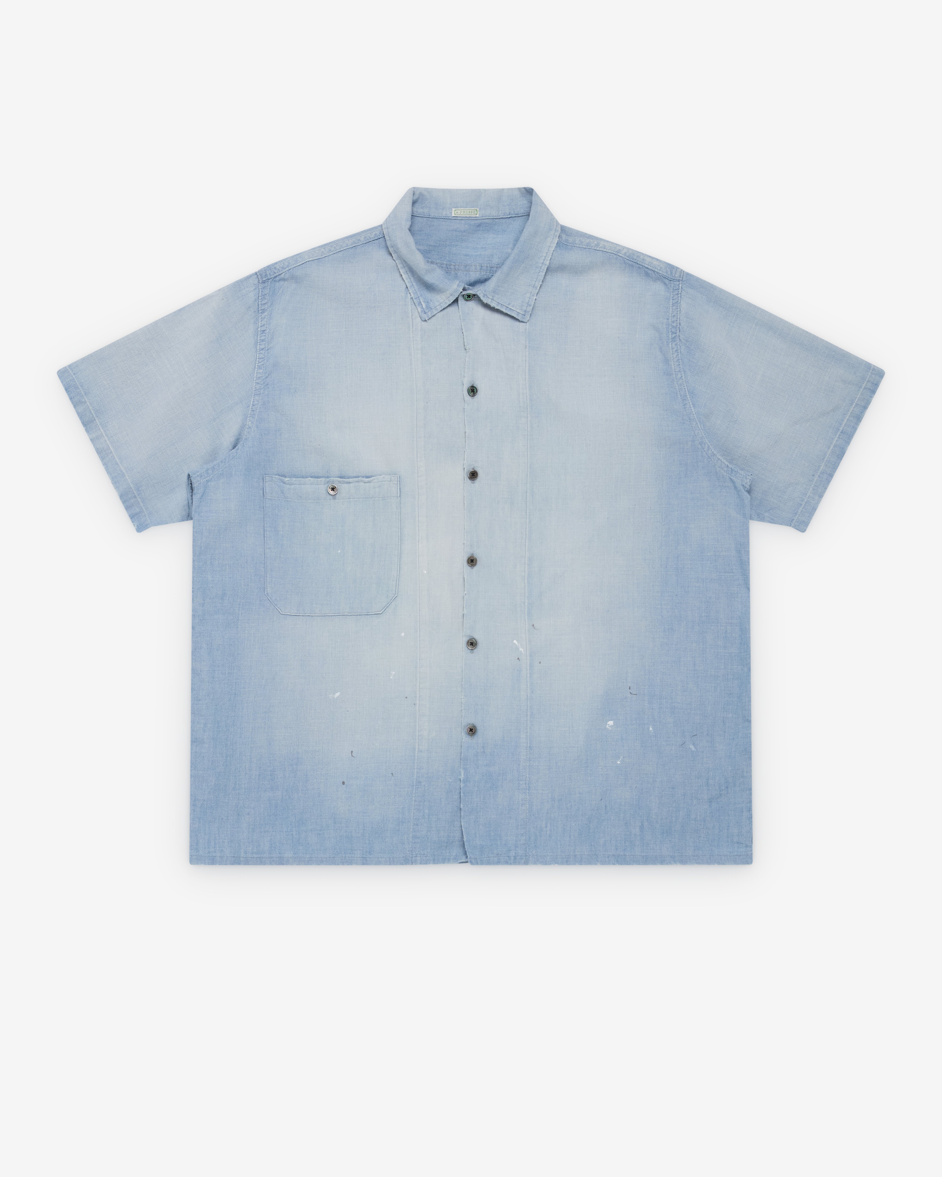 A.Presse: Men's Vintage Chambray S/S Shirt (Bleach) | Dover Street
