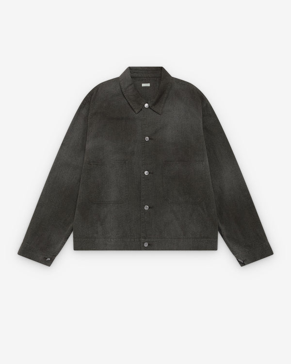 A.Presse - Men's Vintage Black Chambray Work Jacket - (Black)