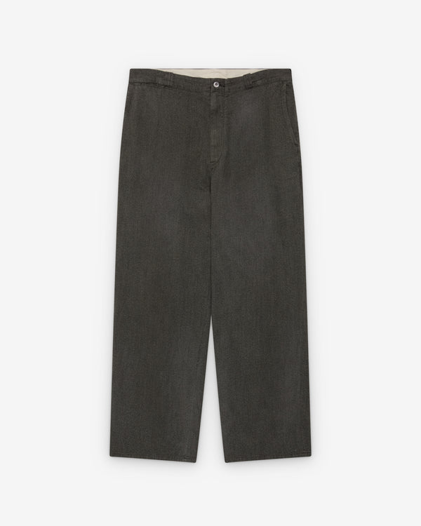 A.Presse - Men's Vintage Black Chambray Work Trousers - (Black)