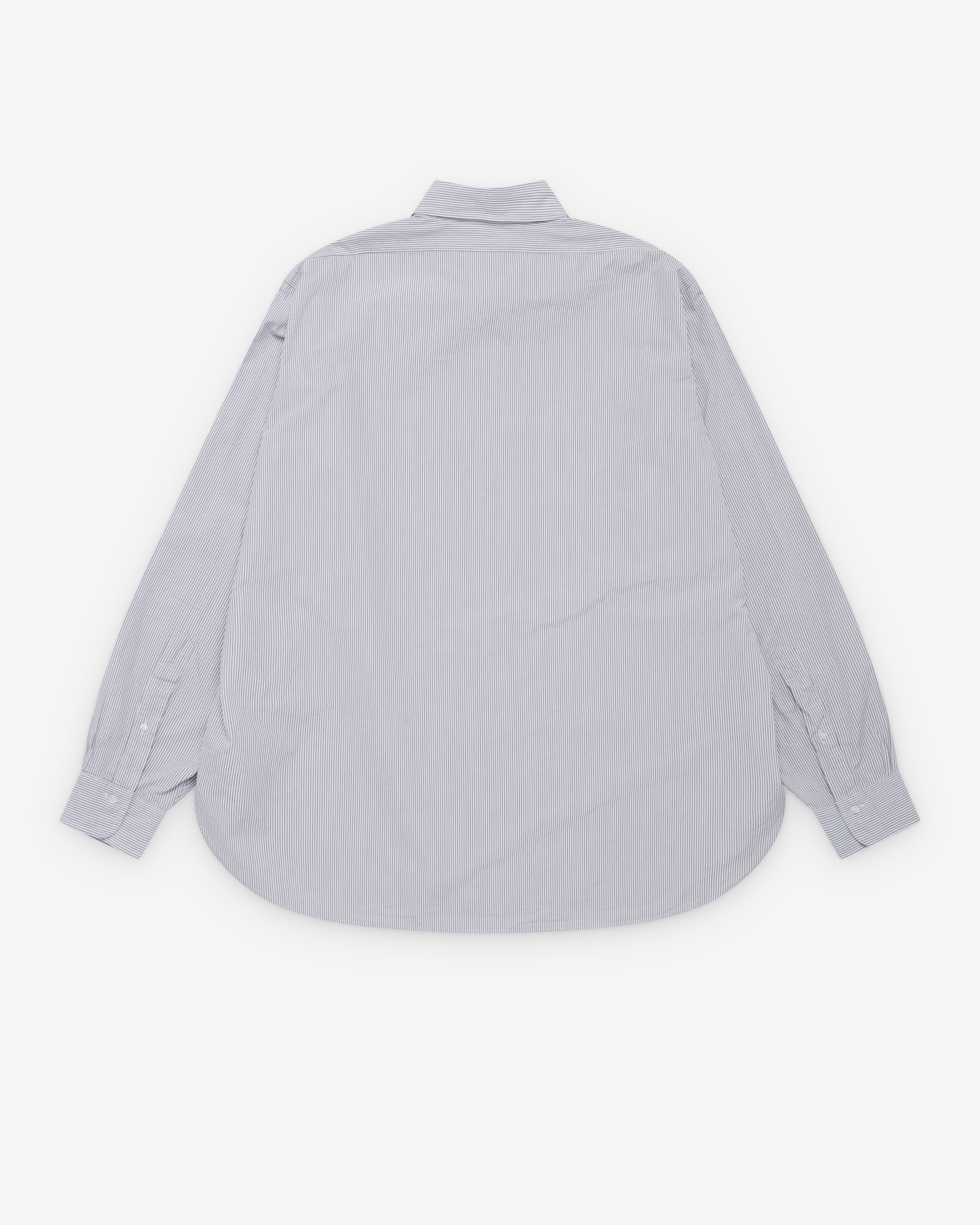 A.Presse: Men's Regular Collar Shirt (Grey Stripe) | Dover Street