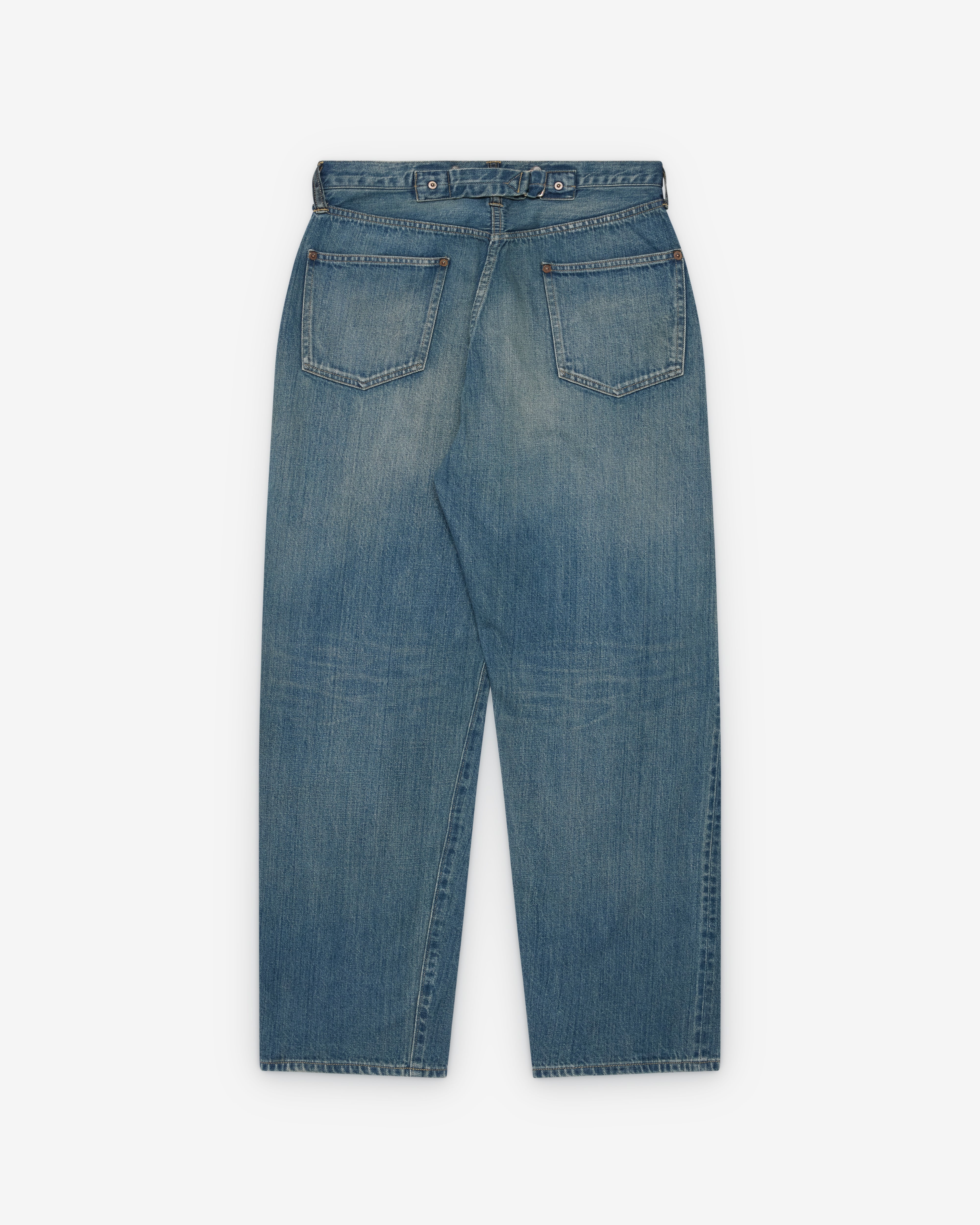 A.Presse: Men's No.22 Washed Wide Denim Pants (Indigo) | Dover