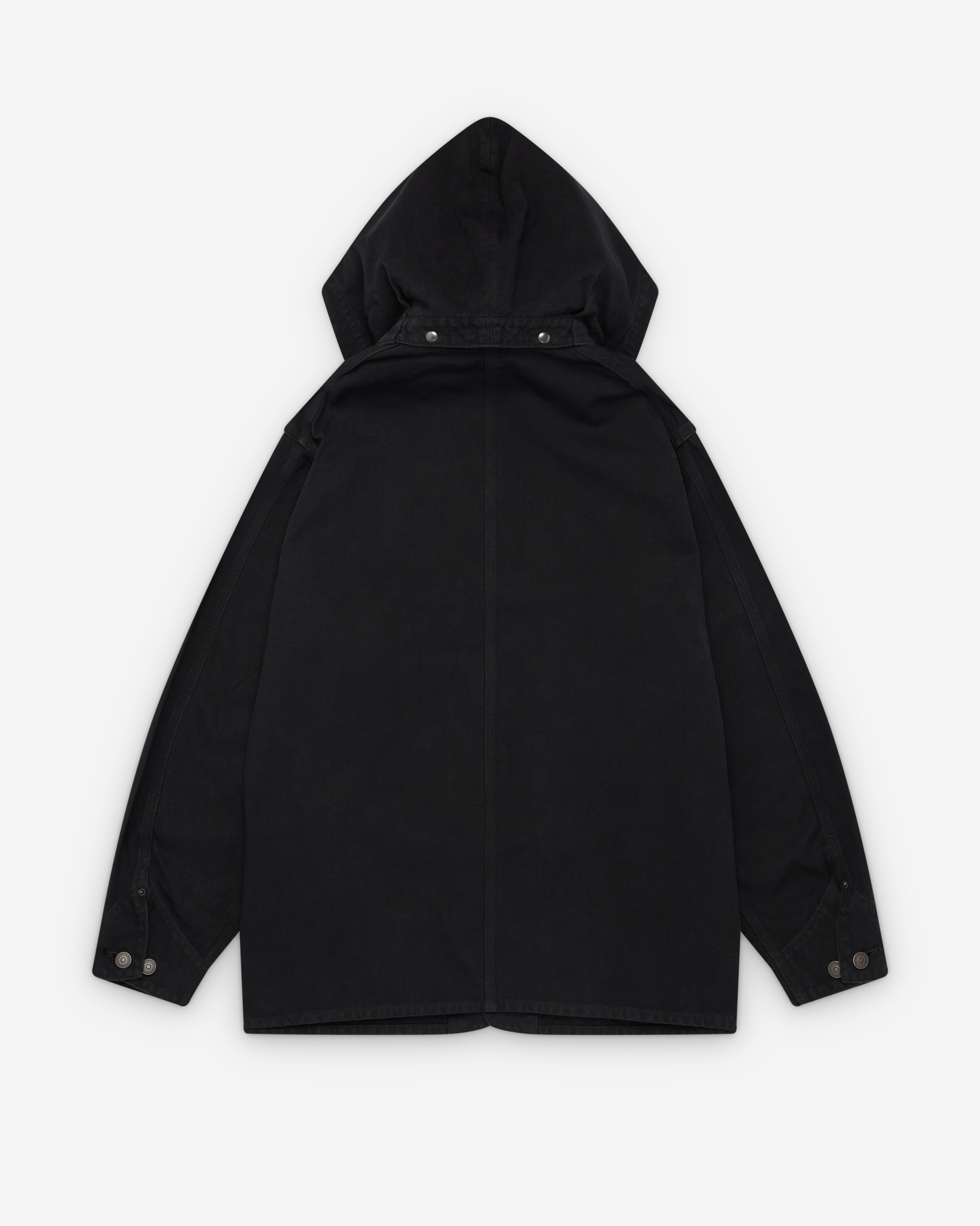 A.Presse: Men's Vintage Silk Hemp Coverall Jacket (Black) | Dover