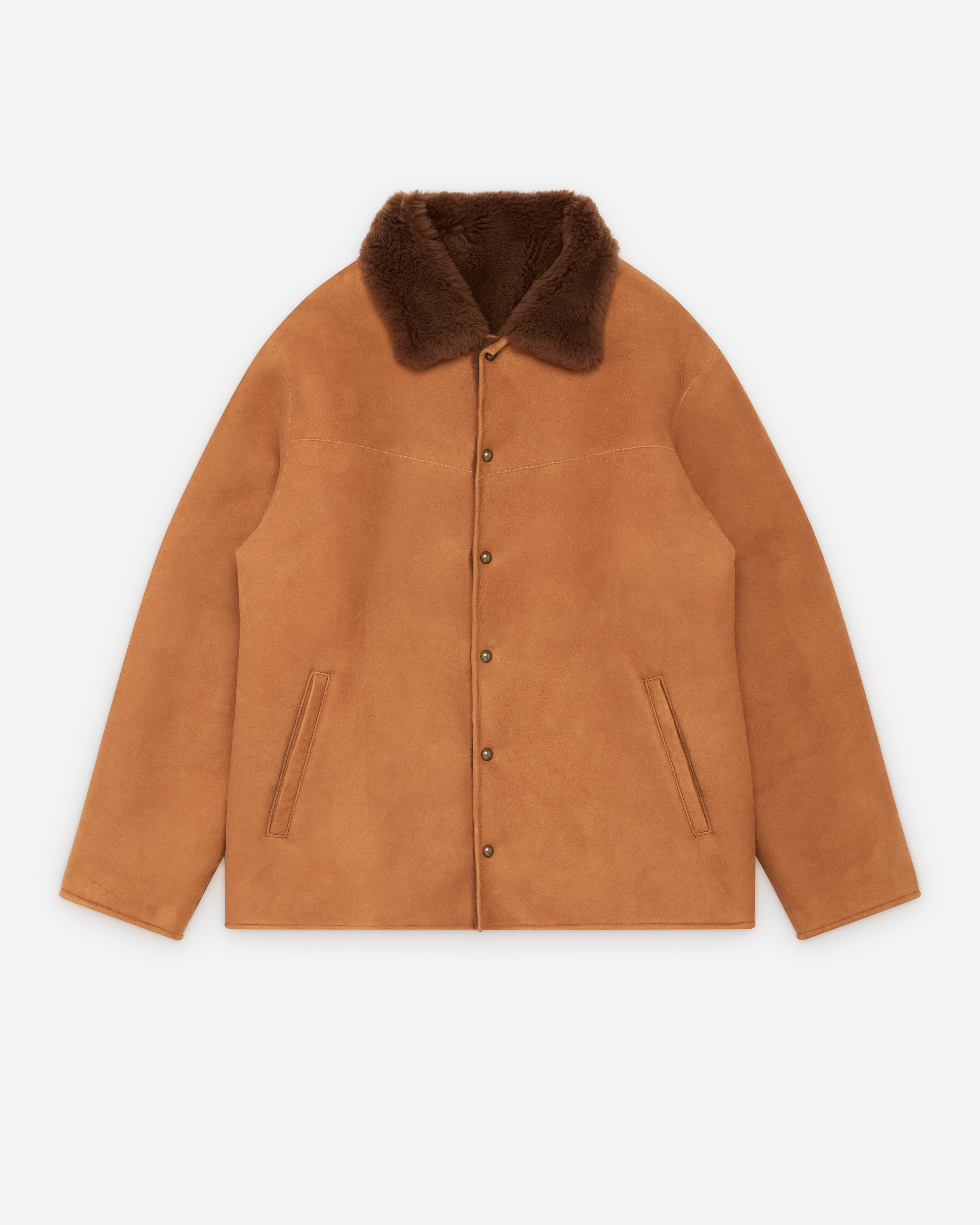 【70's vintage】vintage mouton jacket A.Presse: Men's Vintage Mouton Jacket (Camel) | Dover Street