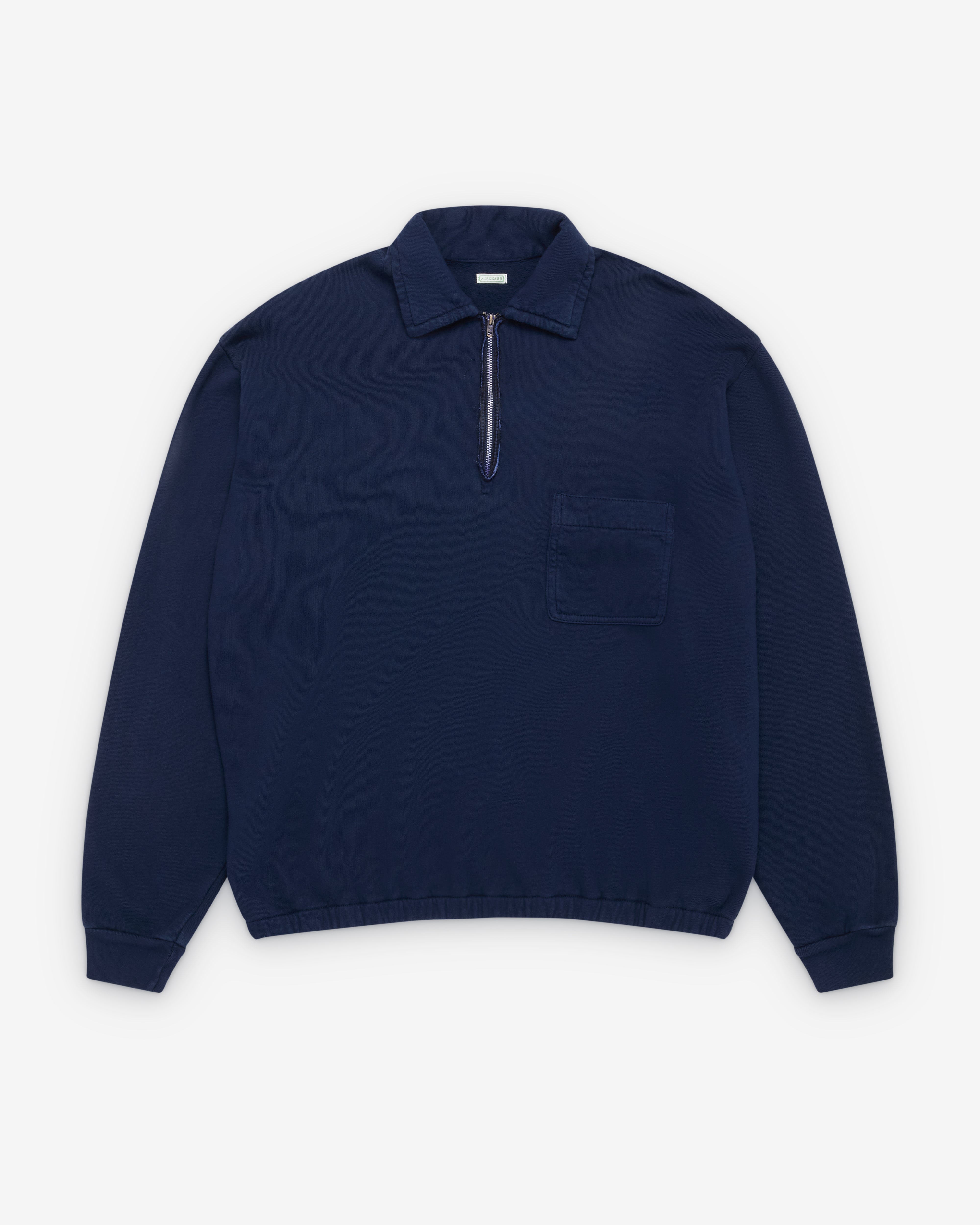 トップス A.PRESSE for everyone Vintage Attached A.Presse: Men's Vintage Light Weight Half Zip (Navy) | Dover