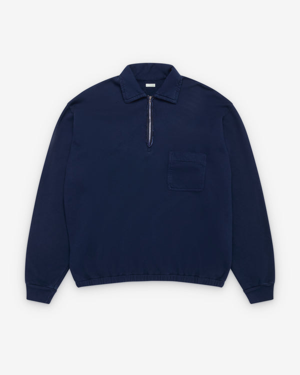 A.Presse - Men's Vintage Light Weight Half Zip - (Navy)