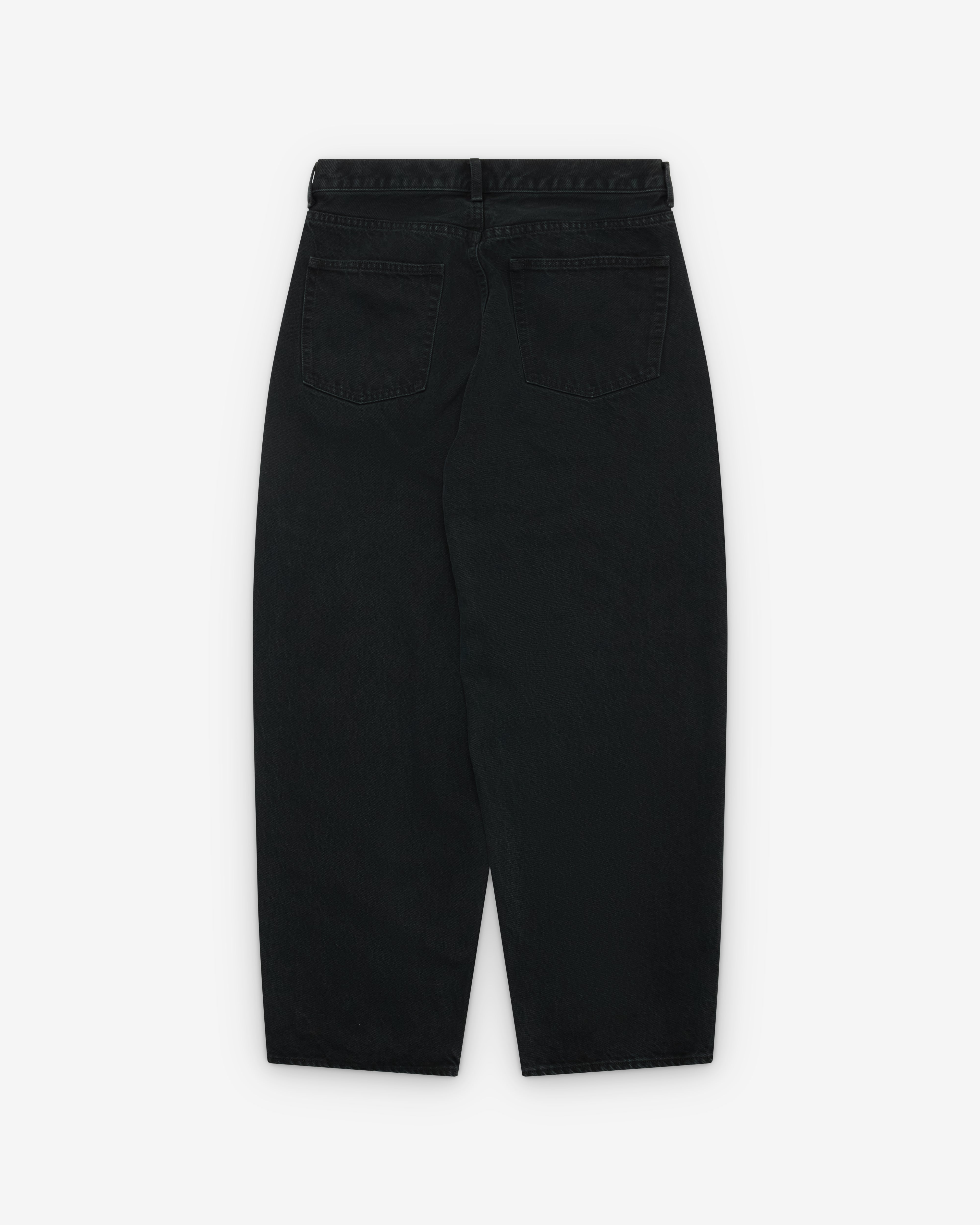A.Presse: Men's Black Washed Wide Denim Pants (Black) | Dover