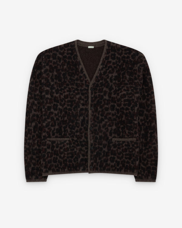 A.Presse - Men's Cashmere Leopard Cardigan - (Leopard)