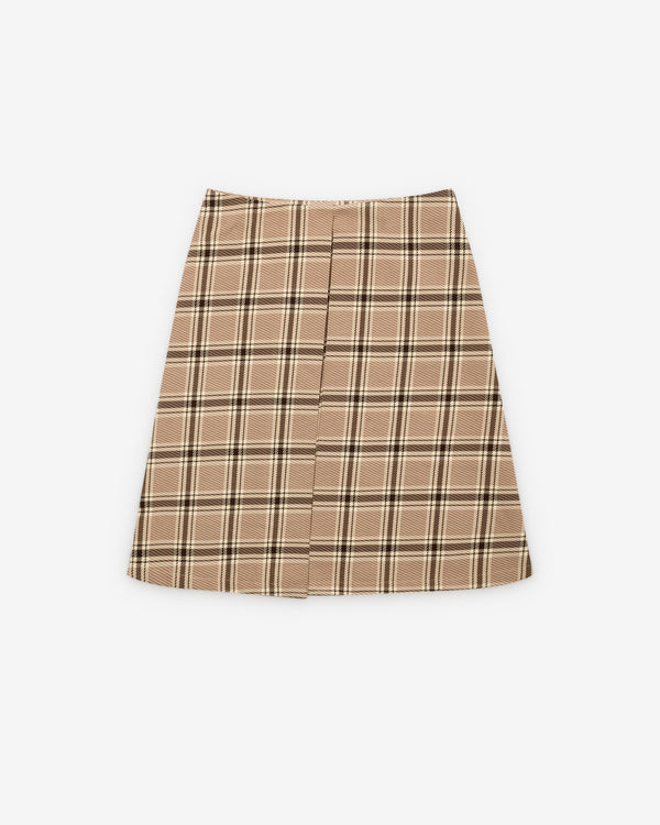 Ashley Williams - Women's Kick Pleat Skirt - (Gingham)