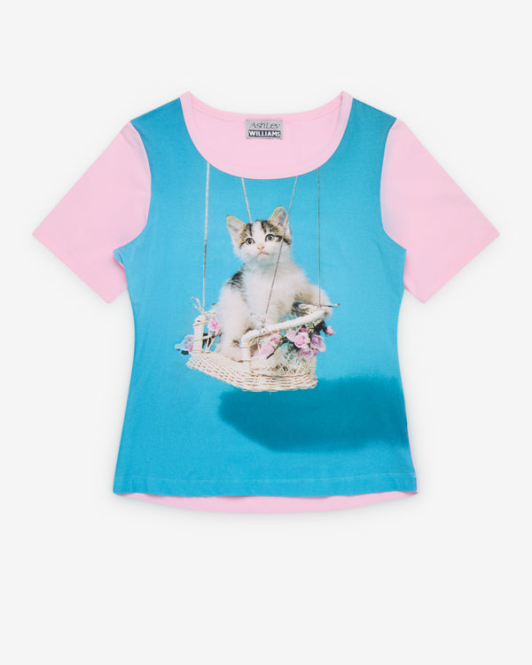 Ashley Williams - Women's Kitten Baby Tee - (Pink/Blue)