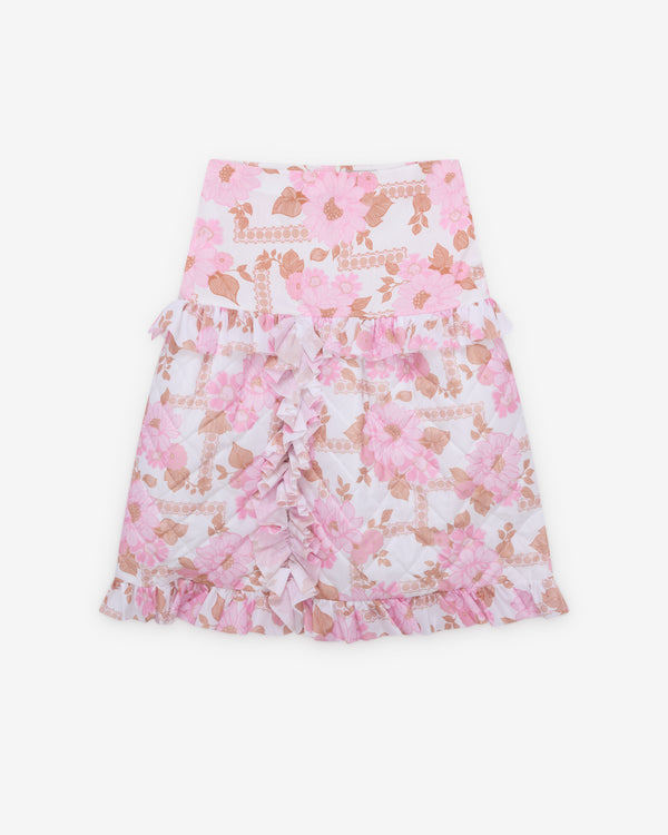 Ashley Williams - Women's Floral Ruffle Skirt - (Pink)